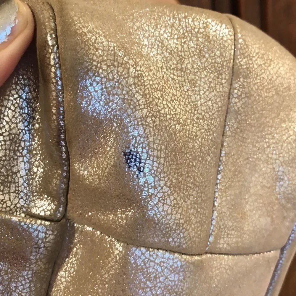 COACH gold leather hobo purse